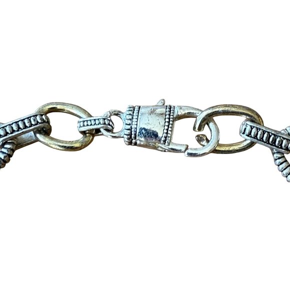 Oval Rope Link Chain Necklace Gold and Silver Tone Everyday Classic Hippie - Picture 2 of 3